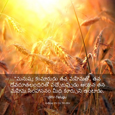 Picture 03 - మత్తయి 25:31 TELIRV - “మనుష్య కుమారుడు - Bible Verse Picture