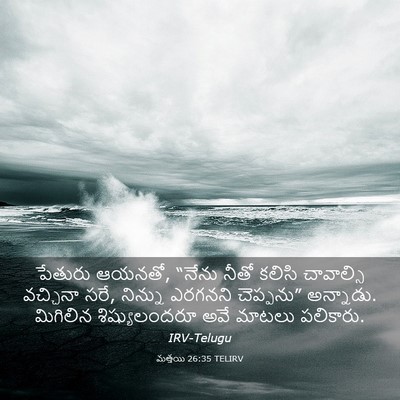 Picture 03 - మత్తయి 26:35 TELIRV - పేతురు ఆయనతో, - Bible Verse Picture