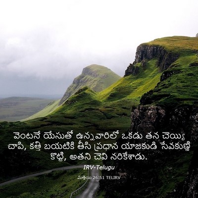 Picture 03 - మత్తయి 26:51 TELIRV - వెంటనే యేసుతో - Bible Verse Picture