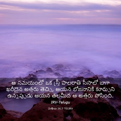 Picture 03 - మత్తయి 26:7 TELIRV - ఆ సమయంలో ఒక స్త్రీ - Bible Verse Picture