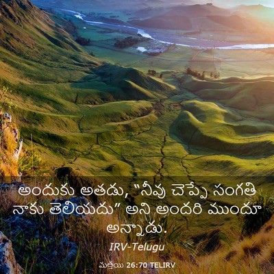 Picture 03 - మత్తయి 26:70 TELIRV - అందుకు అతడు, “నీవు - Bible Verse Picture