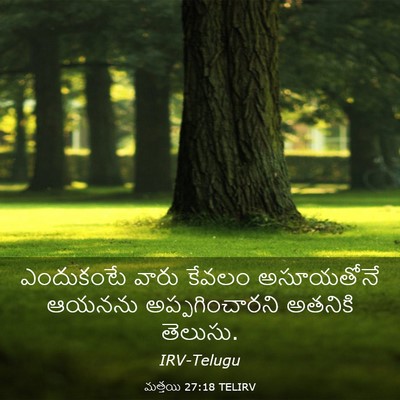 Picture 03 - మత్తయి 27:18 TELIRV - ఎందుకంటే వారు - Bible Verse Picture
