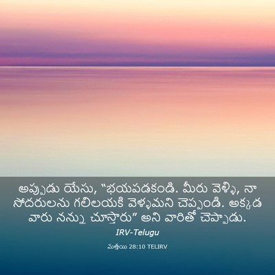 Picture 03 - మత్తయి 28:10 TELIRV - అప్పుడు యేసు, - Bible Verse Picture