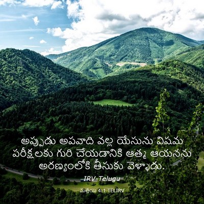 Picture 03 - మత్తయి 4:1 TELIRV - అప్పుడు అపవాది - Bible Verse Picture