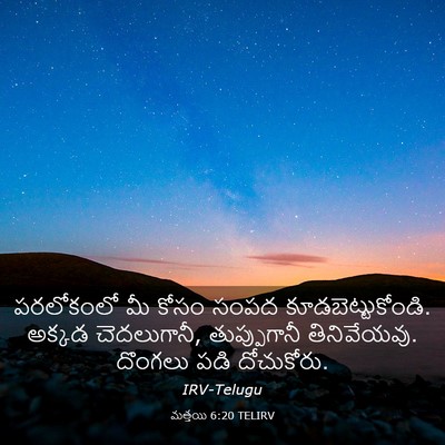 Picture 03 - మత్తయి 6:20 TELIRV - పరలోకంలో మీ కోసం - Bible Verse Picture