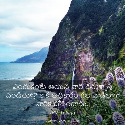 Picture 03 - మత్తయి 7:29 TELIRV - ఎందుకంటే ఆయన వారి - Bible Verse Picture