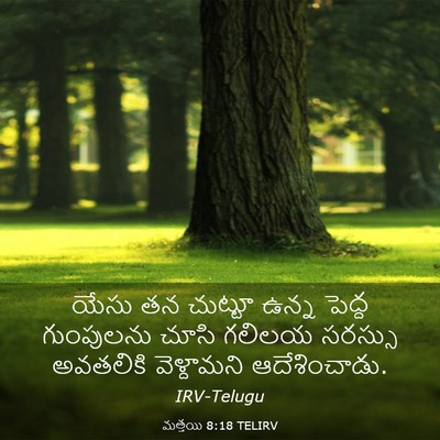 Picture 03 - మత్తయి 8:18 TELIRV - యేసు తన చుట్టూ - Bible Verse Picture