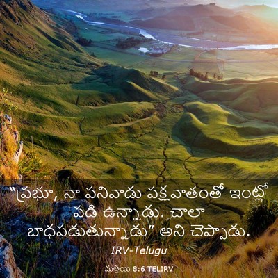 Picture 03 - మత్తయి 8:6 TELIRV - “ప్రభూ, నా పనివాడు - Bible Verse Picture