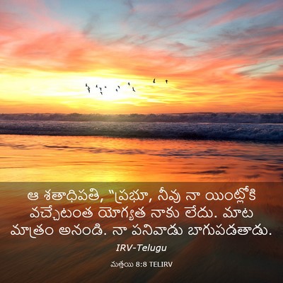 Picture 03 - మత్తయి 8:8 TELIRV - ఆ శతాధిపతి, “ప్రభూ, - Bible Verse Picture