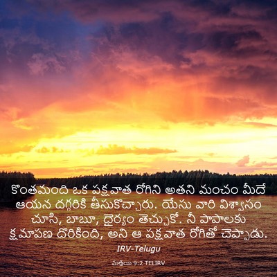 Picture 03 - మత్తయి 9:2 TELIRV - కొంతమంది ఒక - Bible Verse Picture