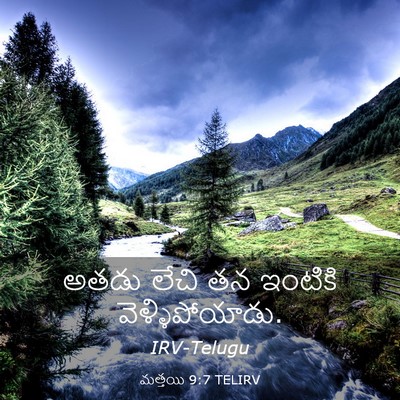 Picture 03 - మత్తయి 9:7 TELIRV - అతడు లేచి తన - Bible Verse Picture