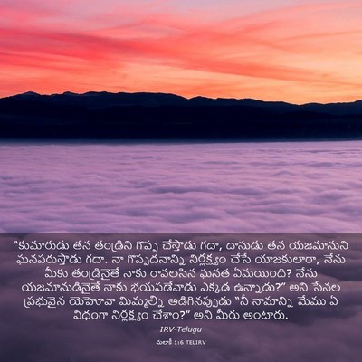 Picture 03 - మలాకీ 1:6 TELIRV - “కుమారుడు తన - Bible Verse Picture