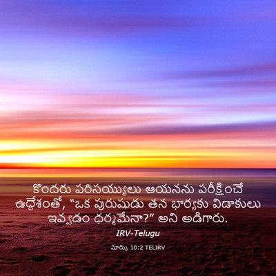 Picture 03 - మార్కు 10:2 TELIRV - కొందరు పరిసయ్యులు - Bible Verse Picture