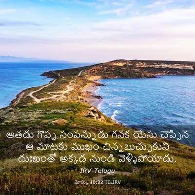 Picture 03 - మార్కు 10:22 TELIRV - అతడు గొప్ప - Bible Verse Picture