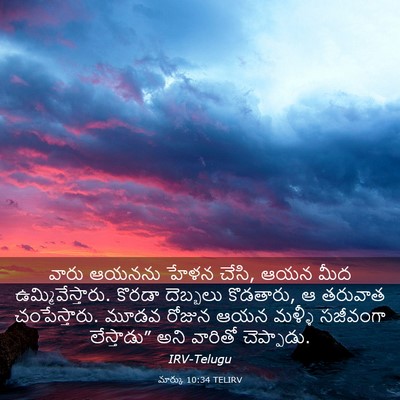 Picture 03 - మార్కు 10:34 TELIRV - వారు ఆయనను హేళన - Bible Verse Picture