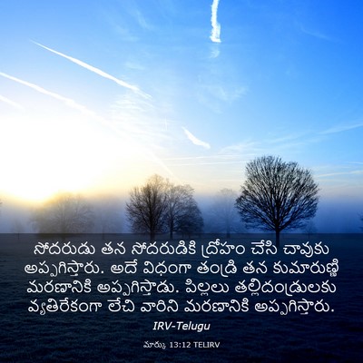 Picture 03 - మార్కు 13:12 TELIRV - సోదరుడు తన - Bible Verse Picture