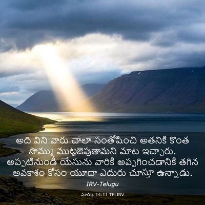 Picture 03 - మార్కు 14:11 TELIRV - అది విని వారు చాలా - Bible Verse Picture