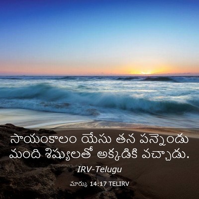 Picture 03 - మార్కు 14:17 TELIRV - సాయంకాలం యేసు తన - Bible Verse Picture