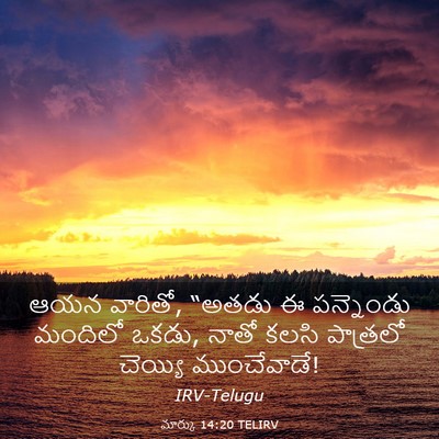 Picture 03 - మార్కు 14:20 TELIRV - ఆయన వారితో, “అతడు ఈ - Bible Verse Picture