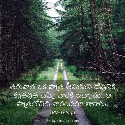Picture 03 - మార్కు 14:23 TELIRV - తరువాత ఒక పాత్ర - Bible Verse Picture
