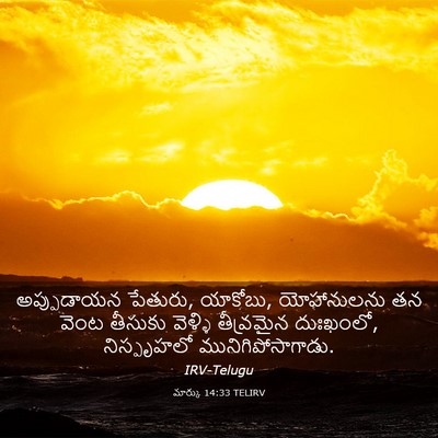 Picture 03 - మార్కు 14:33 TELIRV - అప్పుడాయన పేతురు, - Bible Verse Picture