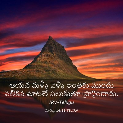 Picture 03 - మార్కు 14:39 TELIRV - ఆయన మళ్ళీ వెళ్ళి - Bible Verse Picture