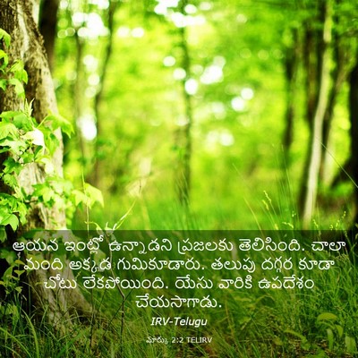 Picture 03 - మార్కు 2:2 TELIRV - ఆయన ఇంట్లో - Bible Verse Picture