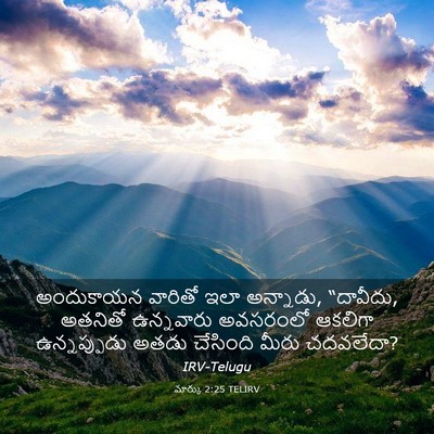 Picture 03 - మార్కు 2:25 TELIRV - అందుకాయన వారితో - Bible Verse Picture