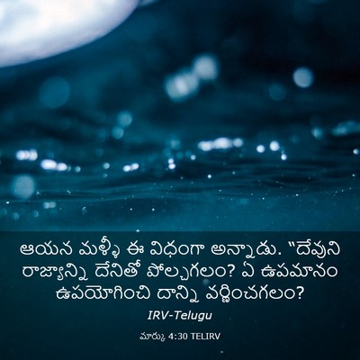 Picture 03 - మార్కు 4:30 TELIRV - ఆయన మళ్ళీ ఈ విధంగా - Bible Verse Picture