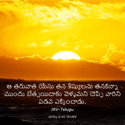 Picture 03 - మార్కు 6:45 TELIRV - ఆ తరువాత యేసు తన - Bible Verse Picture