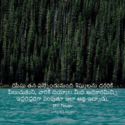 Picture 03 - మార్కు 6:7 TELIRV - యేసు తన - Bible Verse Picture