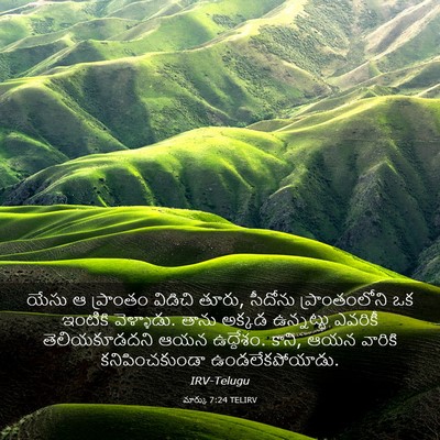 Picture 03 - మార్కు 7:24 TELIRV - యేసు ఆ ప్రాంతం - Bible Verse Picture