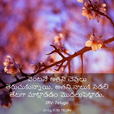 Picture 03 - మార్కు 7:35 TELIRV - వెంటనే అతని - Bible Verse Picture