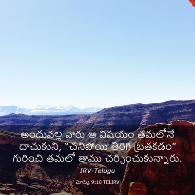 Picture 03 - మార్కు 9:10 TELIRV - అందువల్ల వారు ఆ - Bible Verse Picture
