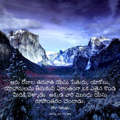 Picture 03 - మార్కు 9:2 TELIRV - ఆరు రోజుల తరవాత - Bible Verse Picture