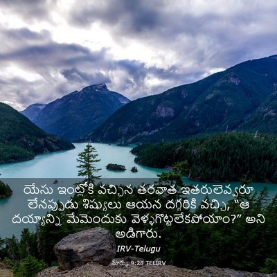 Picture 03 - మార్కు 9:28 TELIRV - యేసు ఇంట్లోకి - Bible Verse Picture