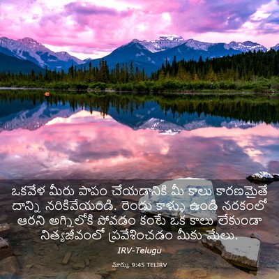 Picture 03 - మార్కు 9:45 TELIRV - ఒకవేళ మీరు పాపం - Bible Verse Picture