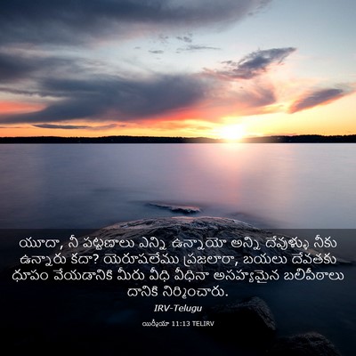 Picture 03 - యిర్మీయా 11:13 TELIRV - యూదా, నీ పట్టణాలు - Bible Verse Picture