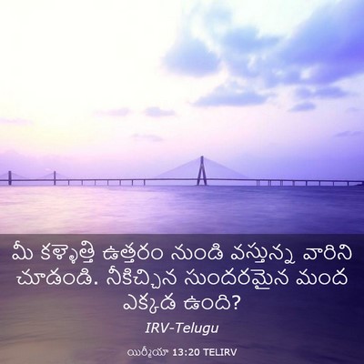 Picture 03 - యిర్మీయా 13:20 TELIRV - మీ కళ్ళెత్తి - Bible Verse Picture