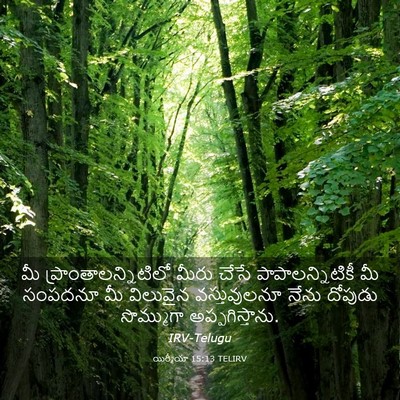 Picture 03 - యిర్మీయా 15:13 TELIRV - మీ - Bible Verse Picture