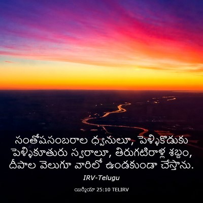 Picture 03 - యిర్మీయా 25:10 TELIRV - సంతోషసంబరాల - Bible Verse Picture