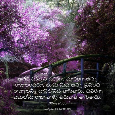 Picture 03 - యిర్మీయా 25:26 TELIRV - ఉత్తర దిక్కున - Bible Verse Picture