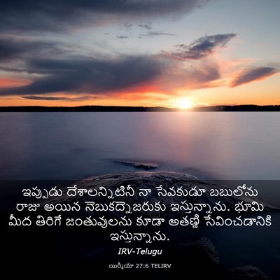 Picture 03 - యిర్మీయా 27:6 TELIRV - ఇప్పుడు - Bible Verse Picture