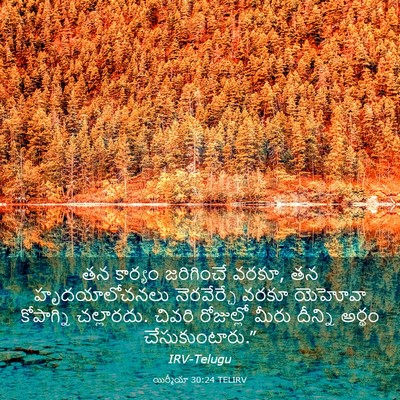 Picture 03 - యిర్మీయా 30:24 TELIRV - తన కార్యం - Bible Verse Picture