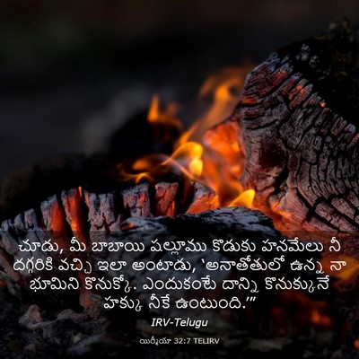 Picture 03 - యిర్మీయా 32:7 TELIRV - చూడు, మీ బాబాయి - Bible Verse Picture