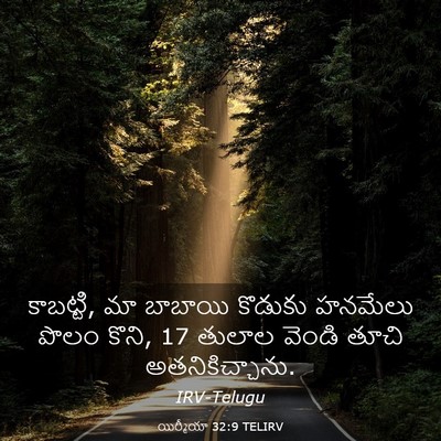 Picture 03 - యిర్మీయా 32:9 TELIRV - కాబట్టి, మా బాబాయి - Bible Verse Picture