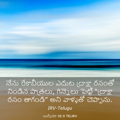 Picture 03 - యిర్మీయా 35:5 TELIRV - నేను రేకాబీయుల - Bible Verse Picture
