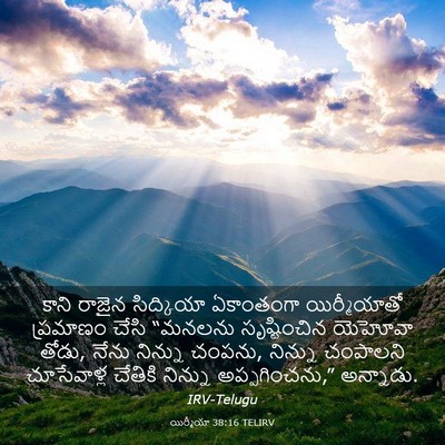 Picture 03 - యిర్మీయా 38:16 TELIRV - కాని రాజైన - Bible Verse Picture