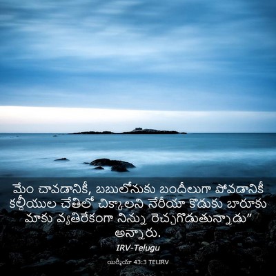 Picture 03 - యిర్మీయా 43:3 TELIRV - మేం చావడానికీ, - Bible Verse Picture
