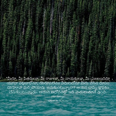 Picture 03 - యిర్మీయా 44:21 TELIRV - “మీరూ, మీ పితరులూ, - Bible Verse Picture